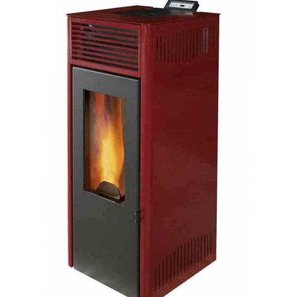 Купить Печь-камин INVICTA NOLA 10 красная   ПЕЛЛЕТЫ - inkamin.com.ua